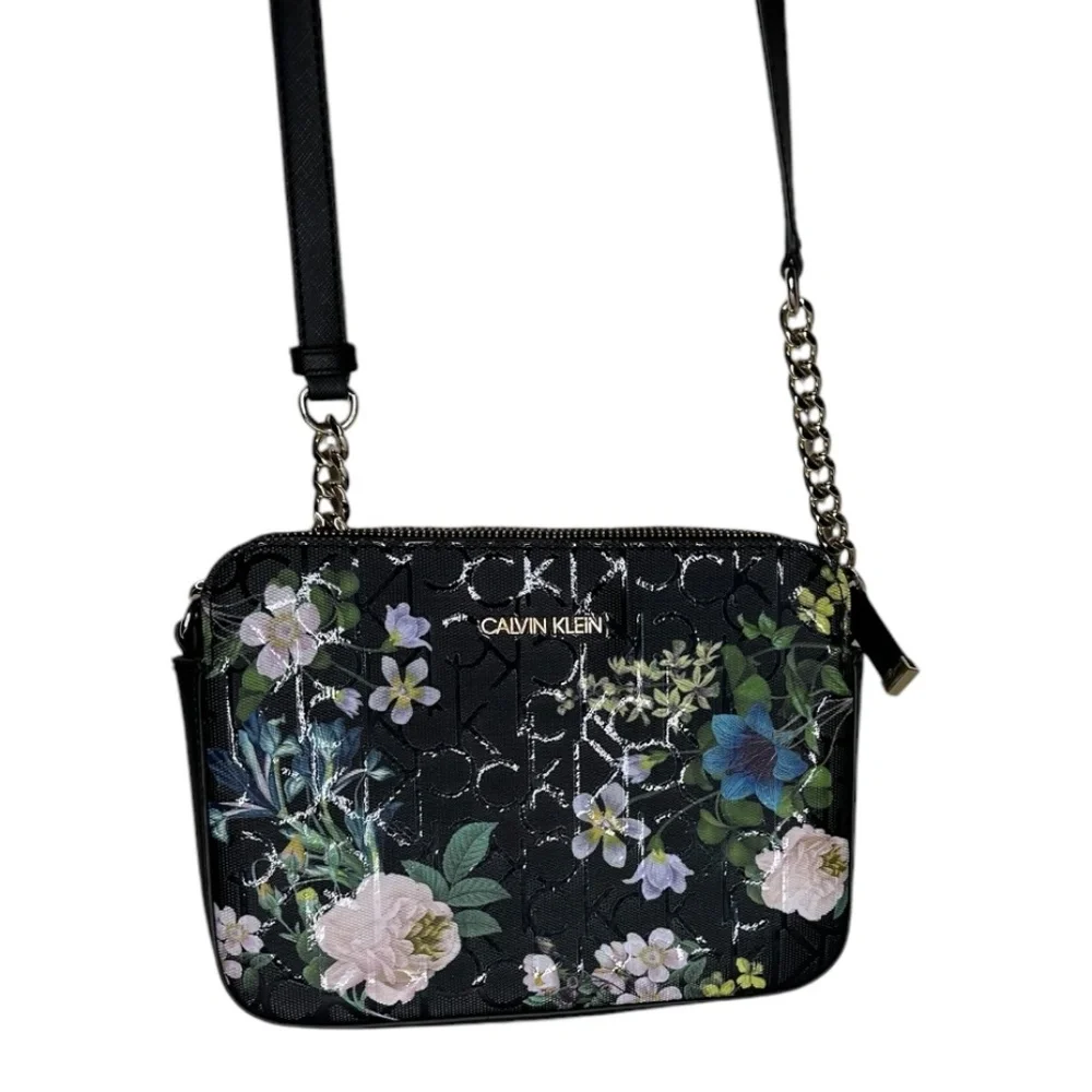 Calvin Klein‎ Floral Print Black Crossbody